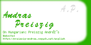 andras preiszig business card